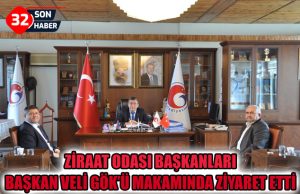 ZİRAAT ODASI BAŞKANLARI ,BAŞKAN VELİ GÖK’Ü MAKAMINDA ZİYARET ETTİ