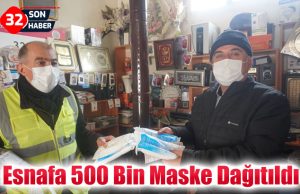 Esnafa 500 Bin Maske Dağıtıldı