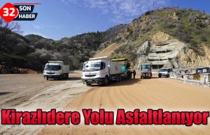Kirazlıdere Yolu Asfaltlanıyor